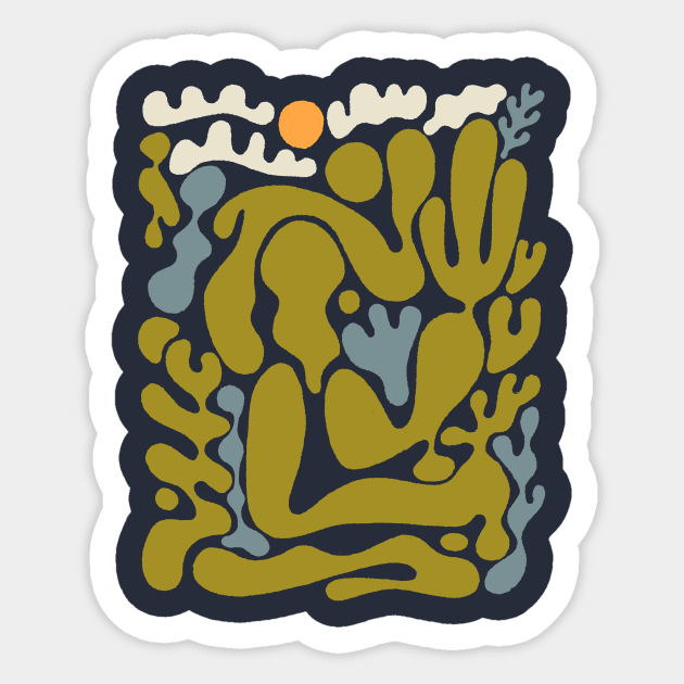 Abstract Landscape 006 Sticker by MatthewTaylorWilson